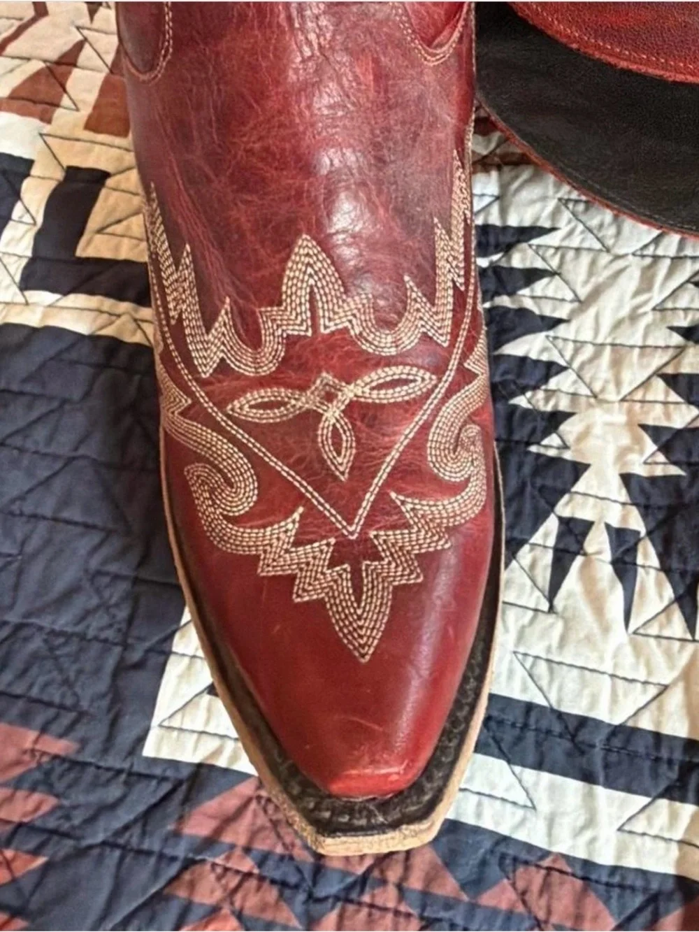 Embroidered Rust Over-the-Knee Women's Boots